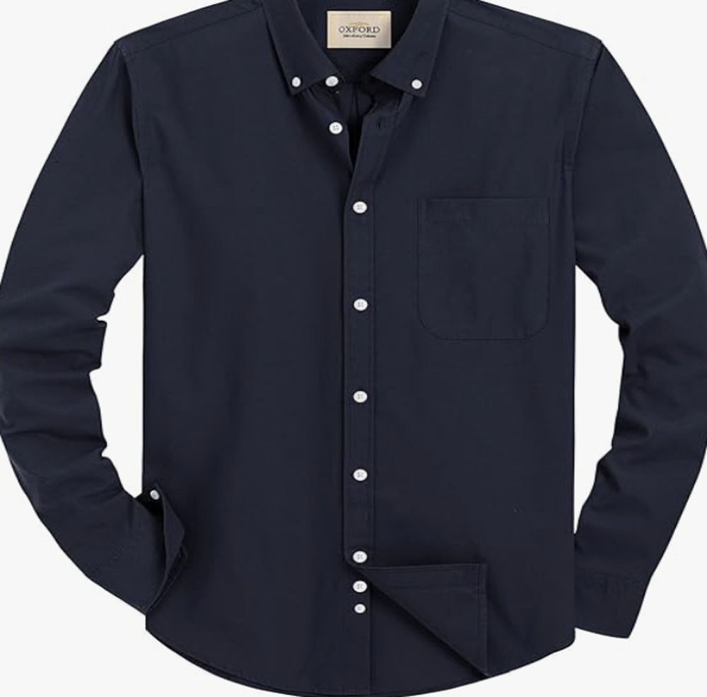 Alimens & Gentle Men's XL Long Sleeve Solid Oxford Button Down Dress Shirt J5-32